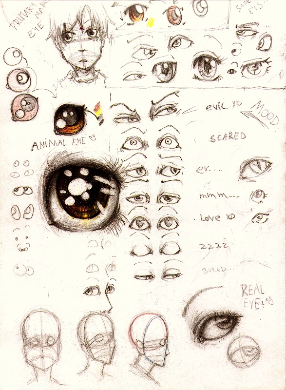 How To Draw Anime - Anime Eye Examples. (Eye Reference)