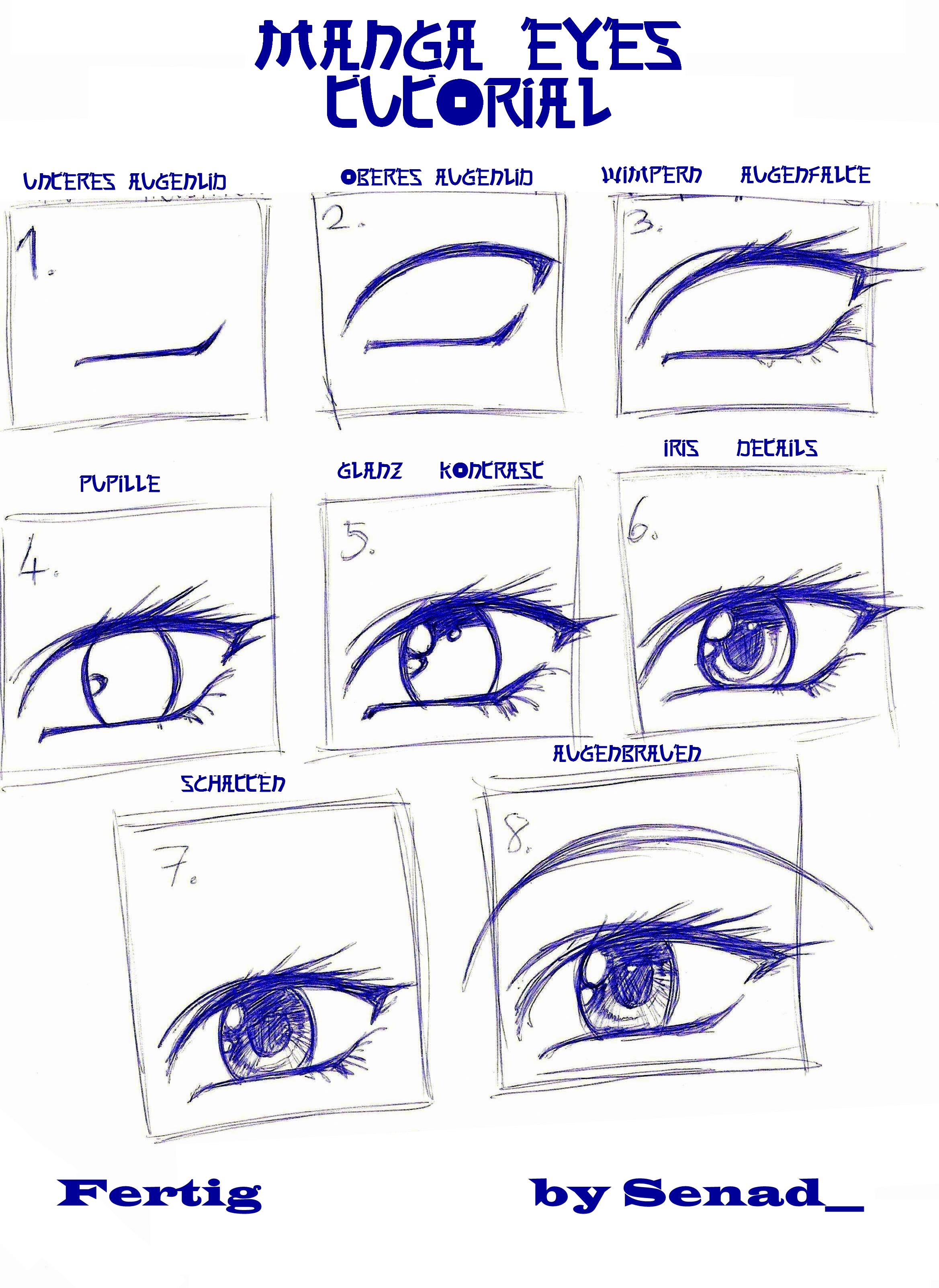 How to Draw Eyes - Anime / Manga - Drawing Anime Eyes Easy Step by Step  Drawing Tutorial - How to Draw Step by Step Drawing Tutorials